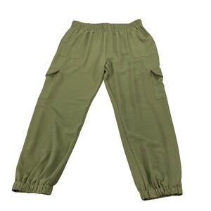 EVEREVE Olive Green Cargo Joggers Elastic Waist Pants XL